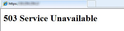 Service unavailable
