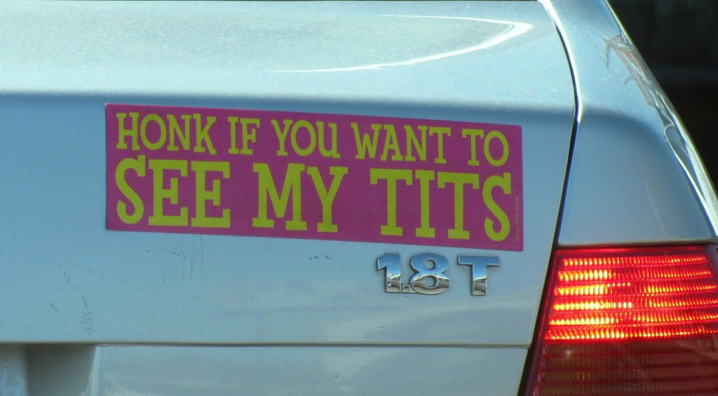 Honk If You Want To See My Tits close up