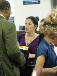 City Clerk works the line